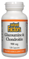 Glucosamine et chondroïtine 900 mg Natural Factors (120 capsules)