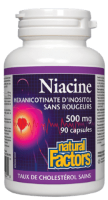 Niacine  Hexanicotinate d’inositol 500mg Natural Factors  (90 capsules)