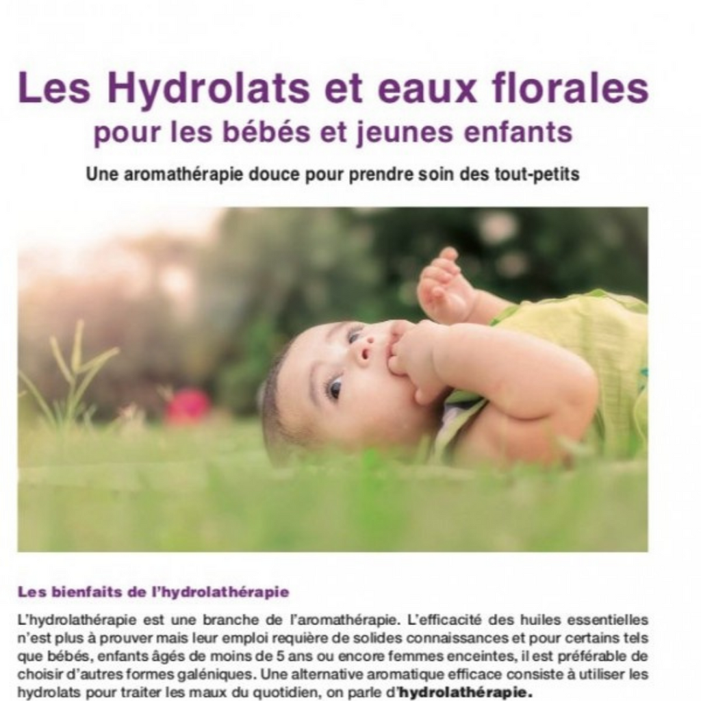 Les hydrolats et eaux florales pour les bébés et jeunes enfants