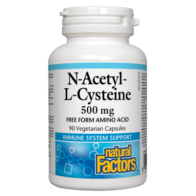 N-acétyl-L-cystéine (NAC) de Natural Factors 500 mg (90 capsules)