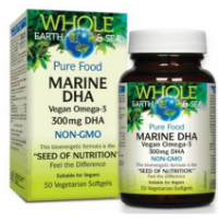ADH Marin oméga-3 Whole Earth & Sea 300 mg (30  gélules végétariennnes)