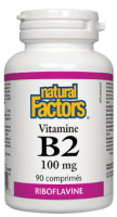 Vitamine B2 100 mg Natural Factors (90 comprimés)