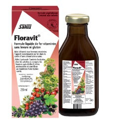 Floravit | Formule liquide de fer vitaminée sans levure ni gluten (250 ml ou 500 ml)